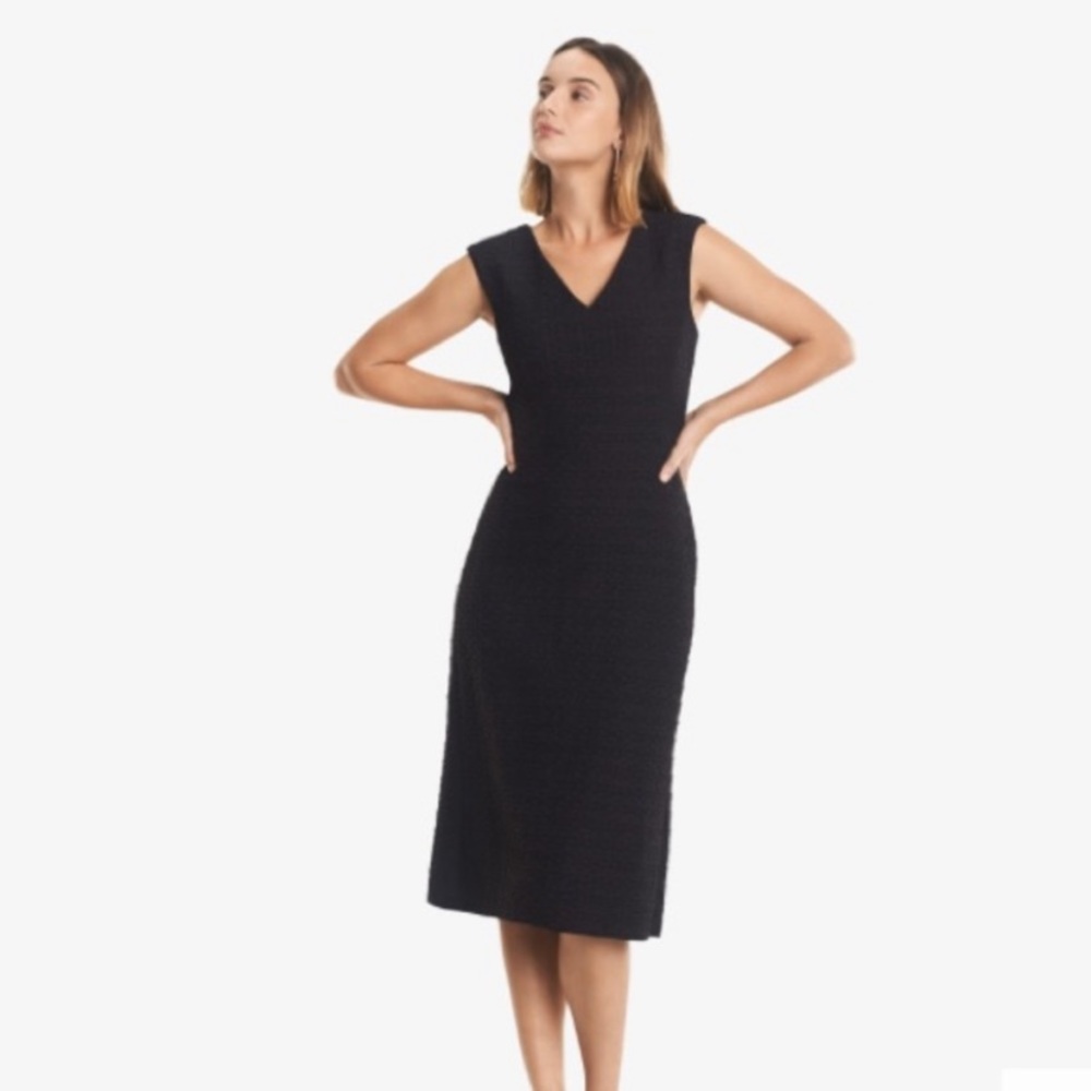 MM Lafleur Black Evelyn Jacquard Dress Size 6